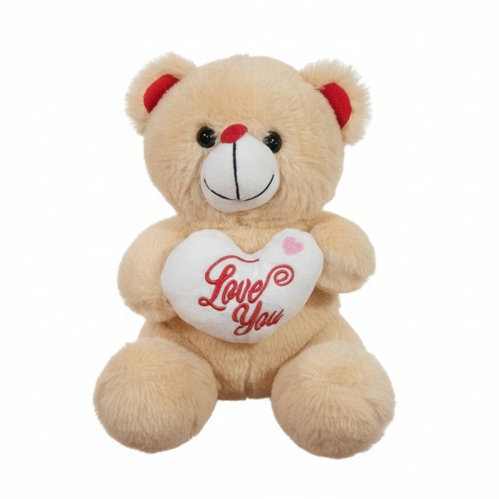 Adorable Tan Teddy Bear with Heart